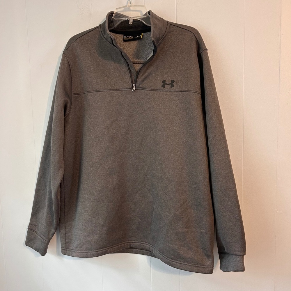 Under Armour Mens ColdGear Storm1 Quarter Zip Pullover Gray XL Loose Fit